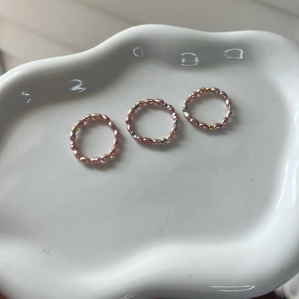 Rice purple color pearl ring each $16
